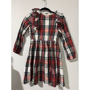 Crewcuts Girl ruffle trim dress in snowy Stewart tartan 10 girls